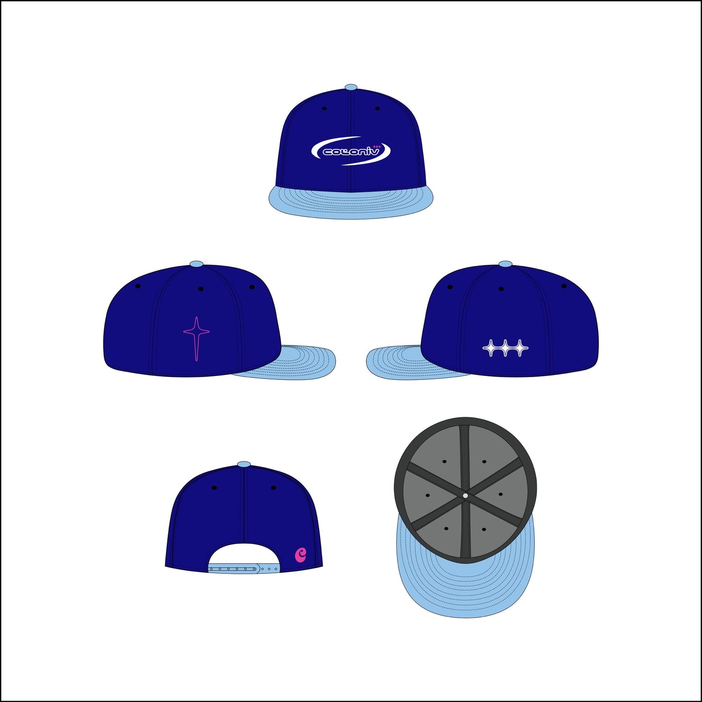 PURPLE/BLUE CAP "Y2K”