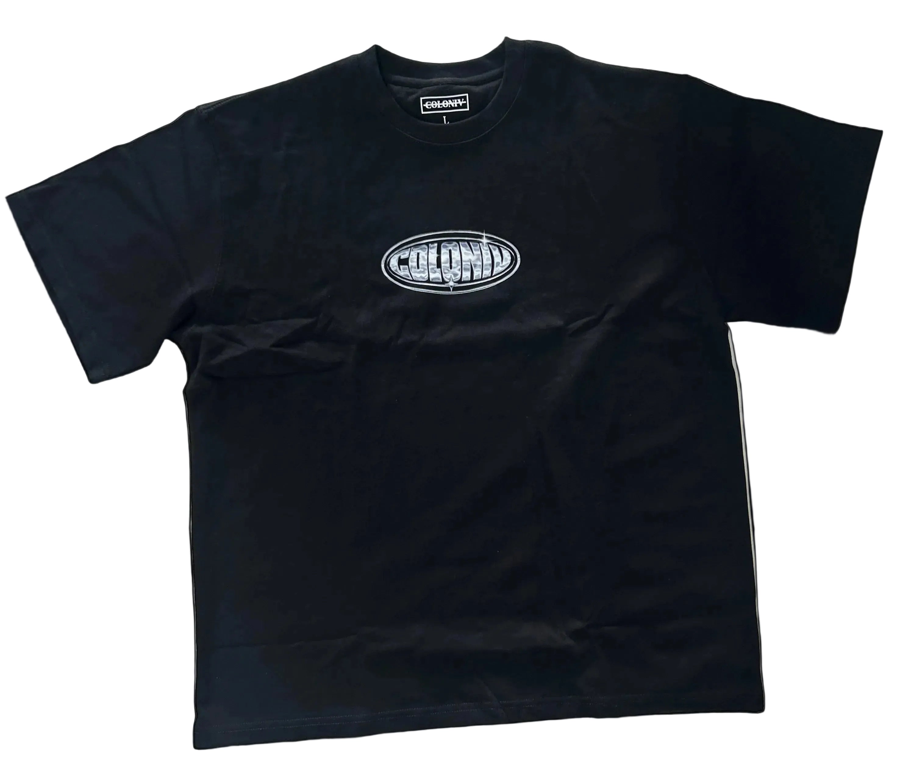 METALLIC BLACK TEE